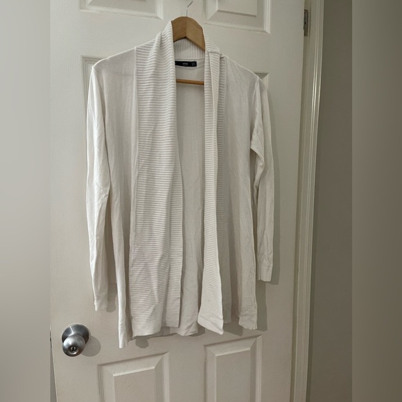 Mango Sweaters - MNG Mango  white fine knit cardigan open front size small